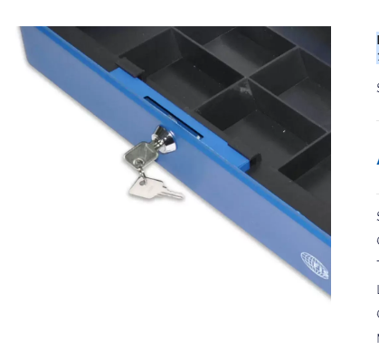 FIS Cash Box, Steel Blue Color with key lock, 370 x 280 x 90 mm, 14.5 inch Lock Size - FSCPTS0001BL