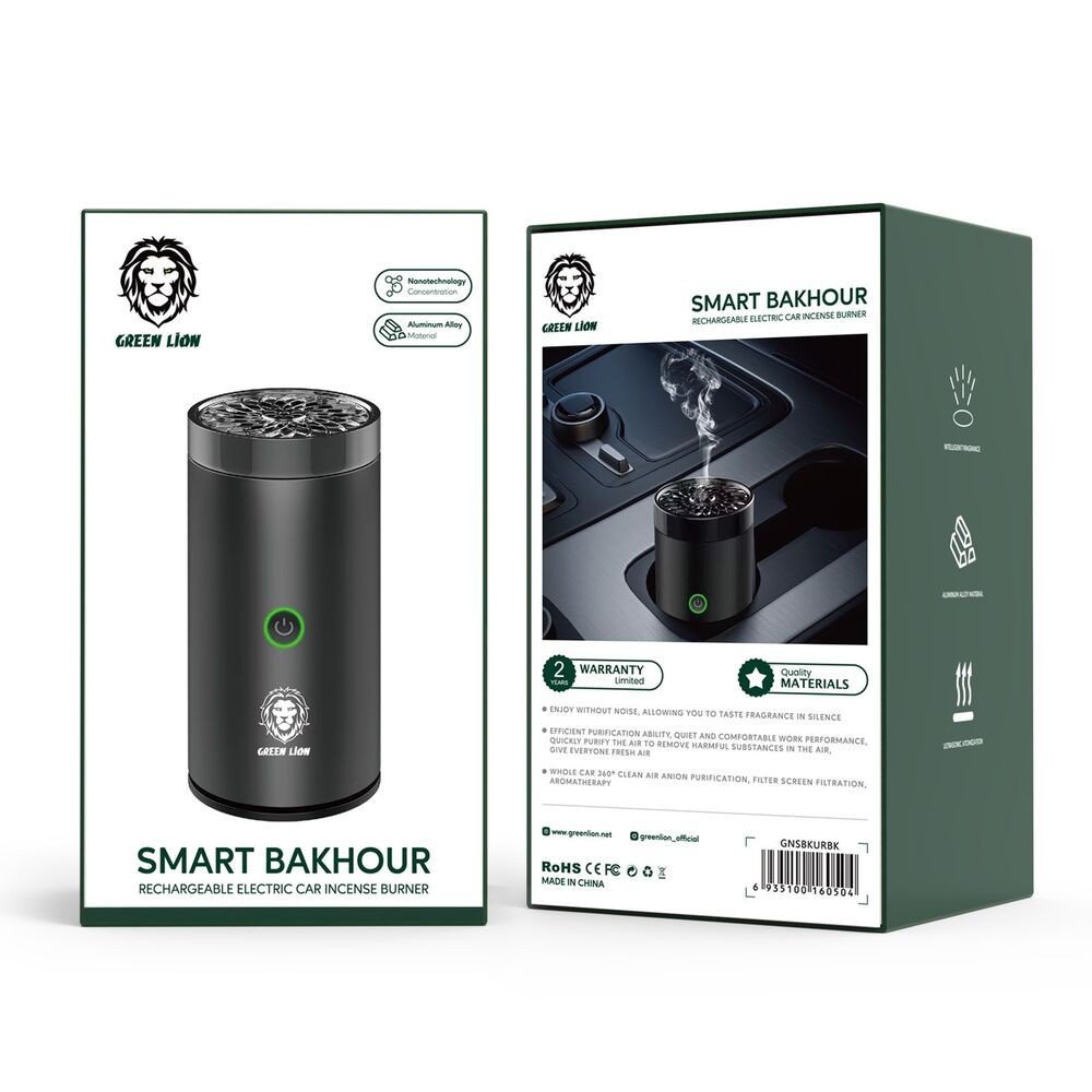 Green Lion Smart Bakhour Rechargeable Electric Car Incense Burner - Green