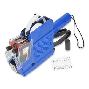 FIS Price/Date Label Machine 2-Line Printing, Blue - FSPX05BL