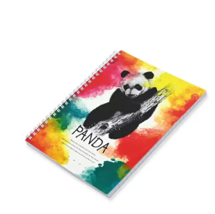 FIS Pack Of 5 Spiral Soft Cover Notebook, 96 Sheets A5 Panda Design 3 -FSNBSSCA596-PAN3