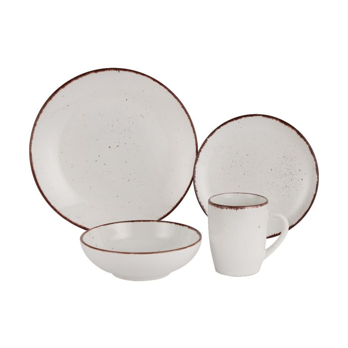 Royalford 16 Piece Stoneware Dinner Set- RF11261| Includes Dinner Plates, Salad Plates