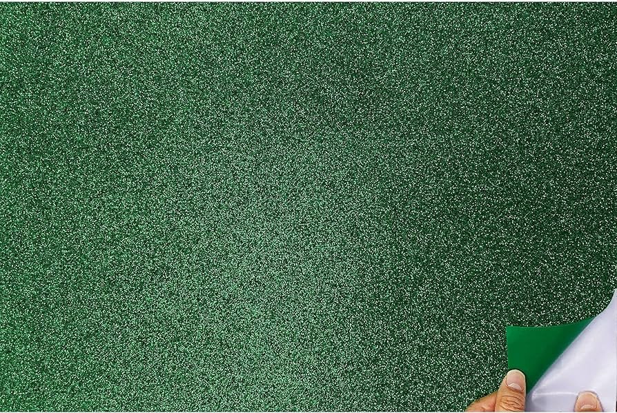 Glitter Eva Normal Foam A4 Single Sheet with Sticker, 21x29cm 2mm - Green Color