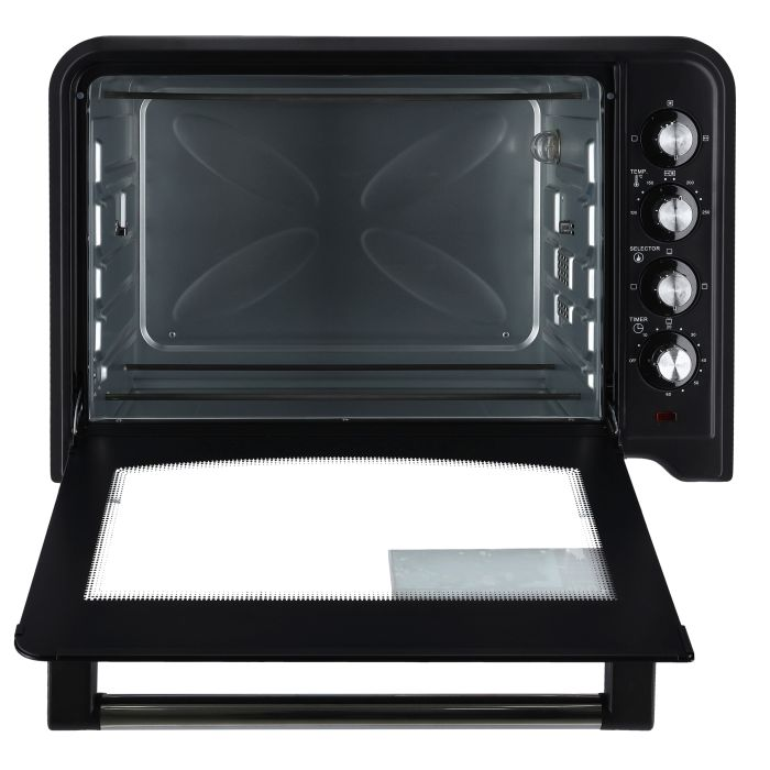 Geepas 60L Electric Oven With Convection & Rotisserie - 2200W Grill Function, 60 Minute Timer, Auto Shut Off With Signal Bell & Inside Lamp | Multiple Control Knobs| 2 Years Warranty