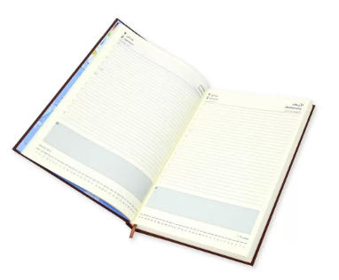 FIS Bonded Leather Diary 2024 (Arabic/English) Brown, A4 - FSDI40AEBI24BR