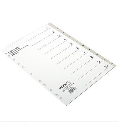 DIVIDER 1-10 Tab PVC Grey