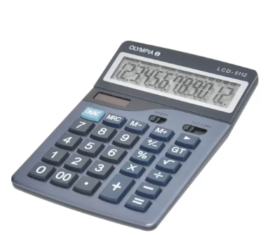 Olympia Desktop Calculaor Steel 12 Digits, 1-Line (Steel Blue Color)