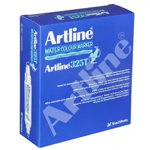 Artline 325T 2in1 Water Colour Markers 2.0mm-5.0mm, Pack of 12 Pcs, Green Color, Acrylic Fibre Tip - ARMK325GR