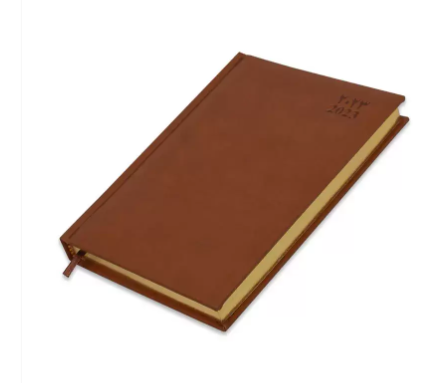 FIS Golden Diary 2023 (Arabic/English) A5, Italian PU, 1-Side Padded, Brown - FSDI20AEG23BR