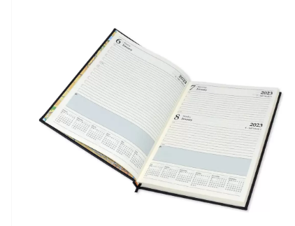 FIS A4 Diary 2023 English (Saturday & Sunday Combined) Black - FSDI48EP23BK
