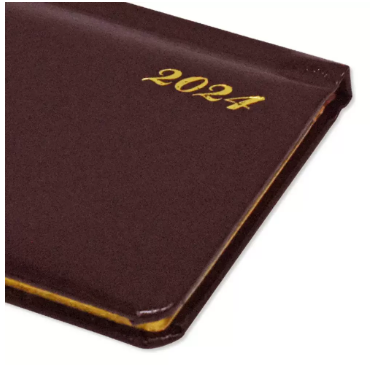 Fis 2024 Slim Diary Bonded Leather English 1Sides Padded Burgundy -FSDI52EGB24BU