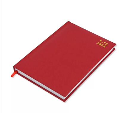 FIS A5 Diary 2024 (Arabic/English) 1 Side Padded Cover, Red - FSDI18AE24RE