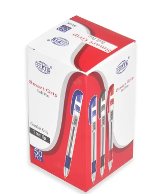 50-Piece FIS Smart Grip Ballpoint Pens 1.0mm Blue - FSBPSG01BL