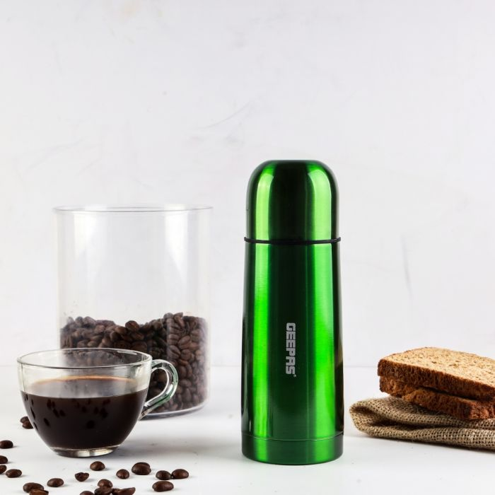 Geepas Vacuum Water Bottle, 350ml | Stainless Steel Vacuum Bottle Keep Hot & Cold - Perfect For Outdoor Sports, Fitness, Camping, Hiking, Office, School