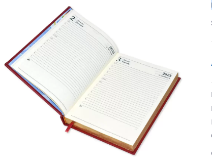 FIS Diary 2023 English (Round Corners) Black, A5 - FSDI23E23BK