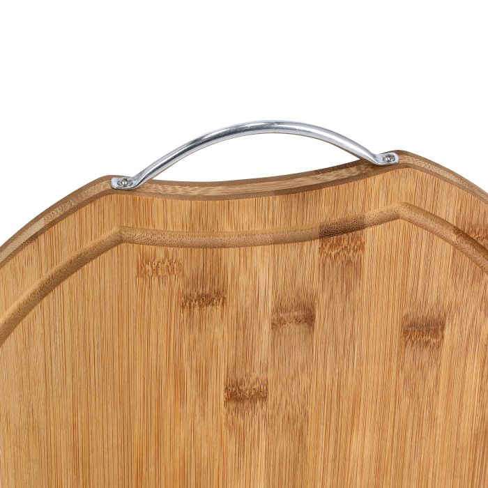 Royalford Organic Bamboo Round Cutting Board - Large Kitchen Cutting Board | Best For Food Prep, Meat, Vegetables, Bread & Cheese | Durable, Lightweight Design & Eco Friendly Material