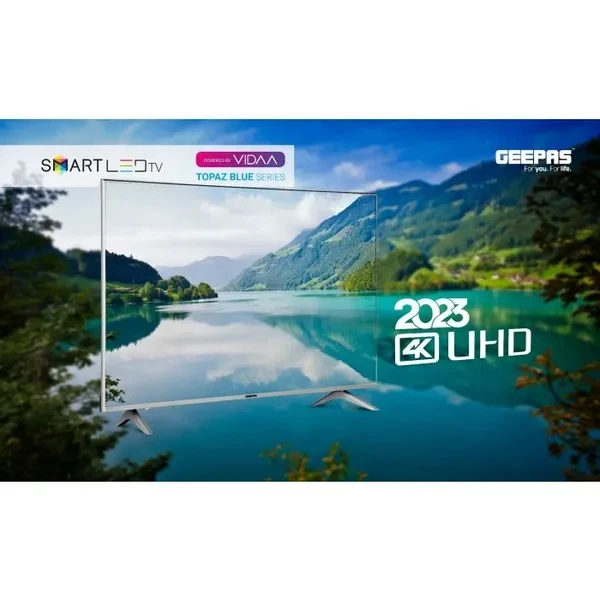 Geepas 65" VIDAA Professional TV- GLED6569SVUHD| Smart Voice Control, 4K Ultra HD, Smart TV With Frameless Design| With Remote Control, HDMI And USB Ports| Licensed Contents And Pre-Installed Apps, Bl