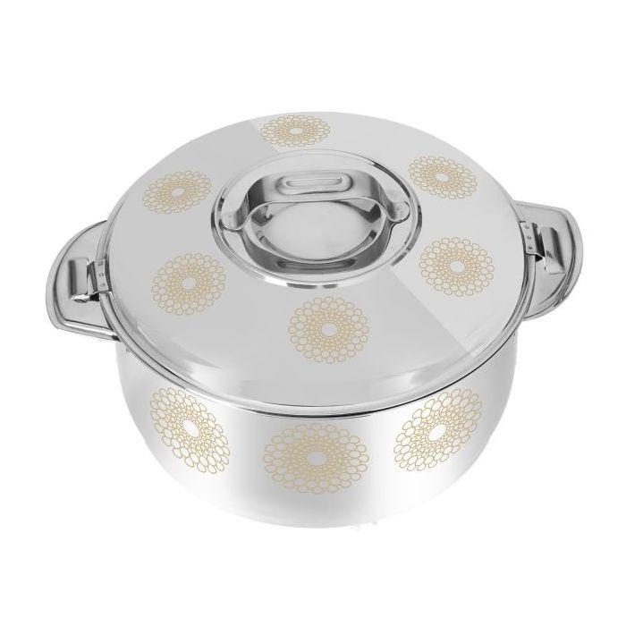 Royalford RF9712 Salwa Double Wall Stainless Steel Hot Pot 2000ML - Portable Extra Deep Hot Pot | Serving Dishes With Lids | Twist Lock | Hot Food Storage & Warmers Pots| Storage Saver For Everyday Us