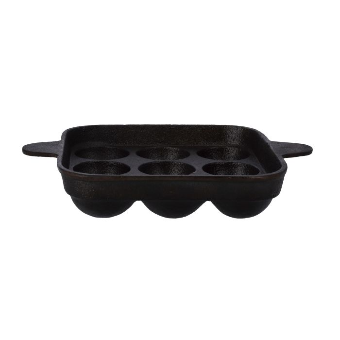 9 Pits Cast Iron Paniyaram Pan, RF10402 | Aebleskiver Frying Pan / Poffertjes Maker Pan With 9 Holes | Paniyaram Pan, Appam Maker With Durable Handles