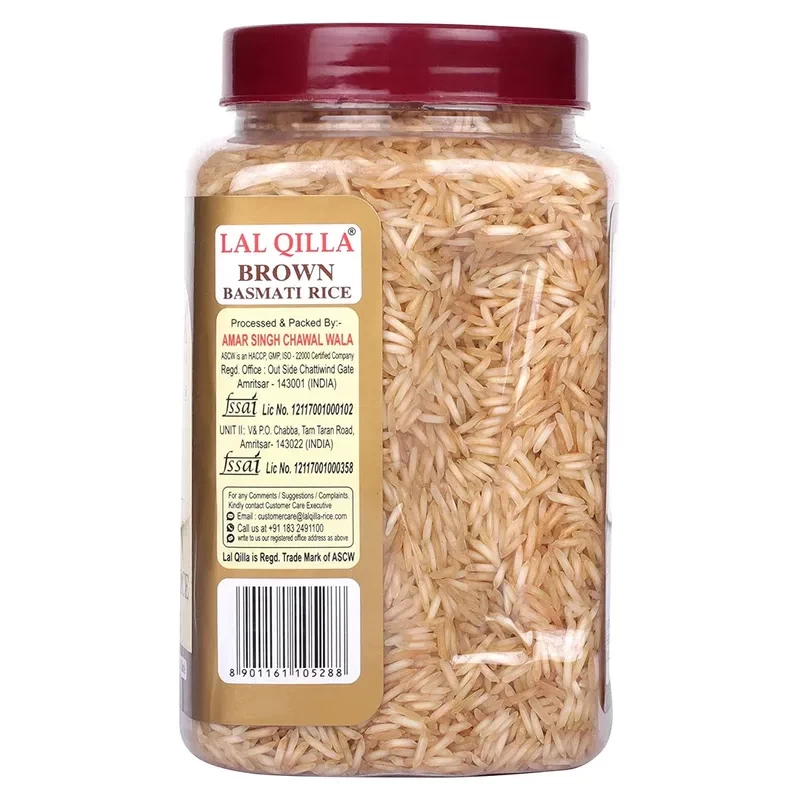 Lal Qilla Brown Basmati Rice Jar - 1 Kg