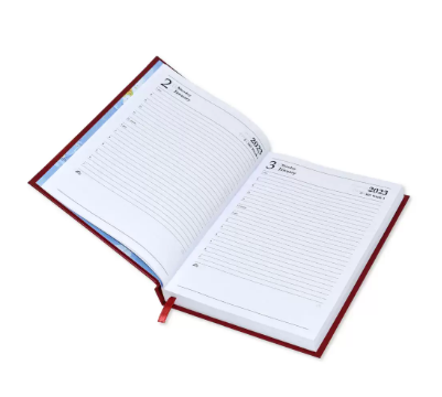 Fis 2023 A5 Diary,Vinyl, English 1 Side Padded Maroon -FSDI18E23MR