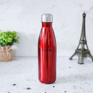 Royalford 750Ml Vacuum Bottle Water Bottle - Stainless Steel - Red