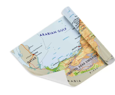 FIS "UAE" Wall Map with Glossy Lamination, English Language, Size 50x70cm, Printed in Multicolour - FSMAUAE5070E