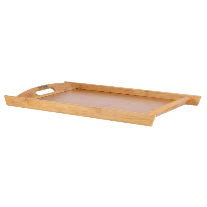 Royalford RF9681 Bamboo Tray -Serving Platters/Breakfast Tray - Lightweight, Eco-Friendly & Durable - Perfect For Bed Breakfast Tea Serving Tray - Multi-Functional Serving Tray With Handles (52.7x33x4