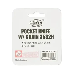 FIS 24 PC POCKET MINI CUTTER WITH CHAIN PUSH LOCK BLISTER CARDS_FSCU3532H