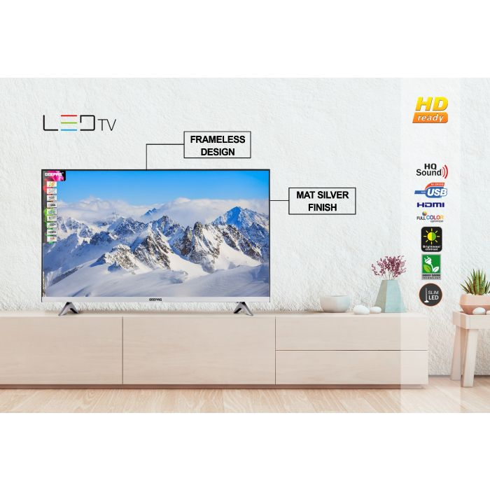 Geepas 32" LED TV – Slim Led, 2 HDMI & 2 Hi-High USB Ports Card Slot | HD Perfectly Clear Panel Wide View Angle | 1 Year Warranty