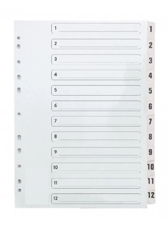 Deluxe Amt Index Divider With Number Grey