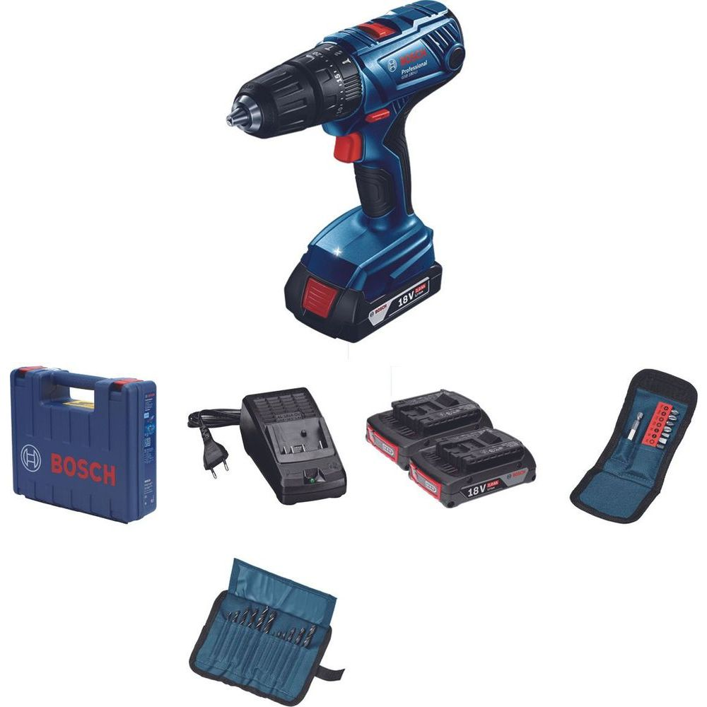 BOSCH GSB 180-LI KIT 18V 1.5AH PROFESSIONAL HAMMER DRILL SET 13MM