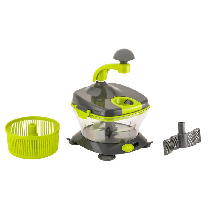 Royalford RFU9042 Manual Food Chopper - BPA Free Multi Hand-Powered Vegetable Fruit Shredder/Mincer/Blender/Mixer/Dicer/Cutter - Salad Spinner, Onion Chopper Mini Handheld Food Processor For Celery Ga
