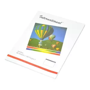 Fis International Exercise Books, Single Ruled With Left Margin, 160 Pages, Pack Of 10 Pieces, A4 Size - FSEBSLMA4INT80