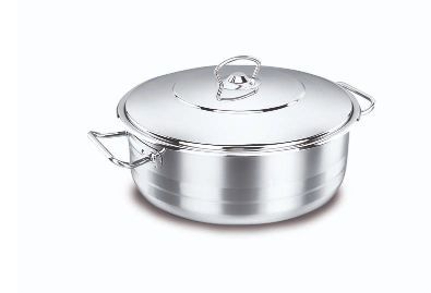 Korkmaz Mega Low Casserole 7.5Litre - Stainless Steel - Silver