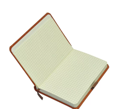 FIS Executive Ostrich Italian PU Cover Notebook, Ivory Paper, 5 mm Square With Elastic Band, Brown Color, 120 Sheets, Pen Holder and Gift Box, A6 Size - FSNBEX5MMA6BR