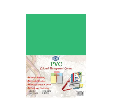 Fis PVC Colored Transparent Covers - 180 Micron, Pocket Of 100 Pieces