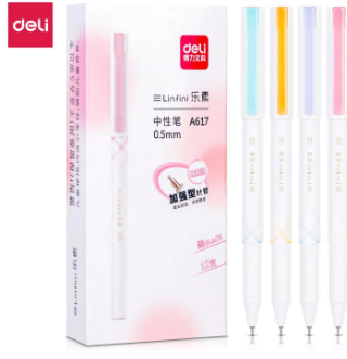 Deli Pen A617 Linfini Series Black Ink 0.5mm Gel Pen Smooth Writing [Per Pen]