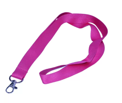 10-Piece FIS Flat Lanyard Pink with Metal Hook 2X90cm - FSNA10-2CM/10