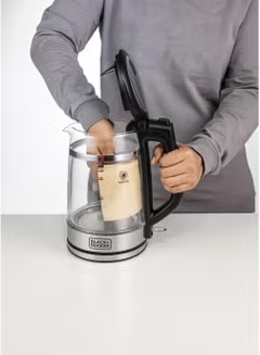 Glass Kettle, Double Wall, 1.7 L 2200 W GK220-B5, Silver,