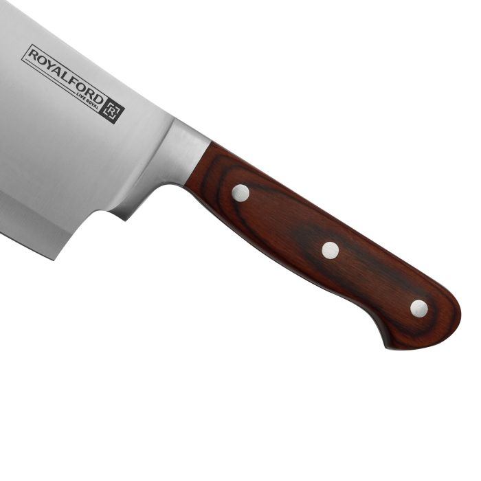Royalford RF4109 6" Cleaver Knife With Wooden Handle - Razor Sharp Meat Cleaver Stainless Steel Vegetable Kitchen Knife, Multipurpose Chef Knife | Ideal For Cutting, Chopping & Dicing Meat Vegetables 
