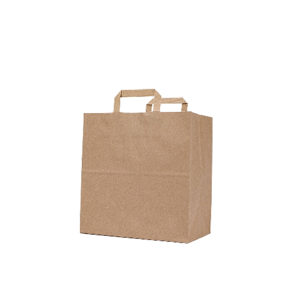 Kraft Brown Paper Bag Flat Handle 24x12x31 cm 250 Pieces