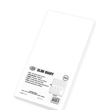 FIS 2023 Slim Diary Italian PU Round Corner (English) Sewn Cover Brown - FSDI58E23BR