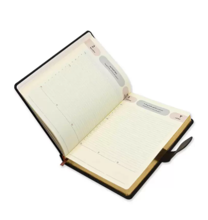 FIS Golden Agenda Diary 2023 (Arabic/English) Italian PU, 1-Side Padded, Dark Brown - FSDI75AEPG23DBR