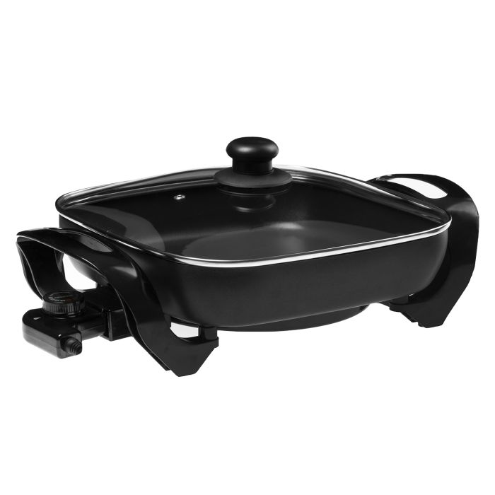 Geepas GMC35020UK 1500W Multi-Functional Electric Skillet | Multi Cooker Ideal For Frying | Electric Frying Pan With Glass Lid & Non-Stick Surface | Adjustable Heat Setting & Cool Touch Handles | 2 Ye