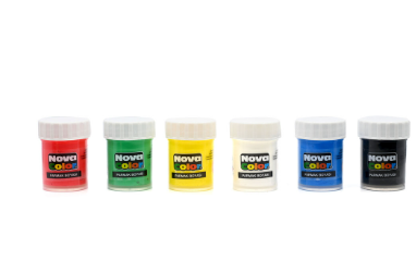 Nova Color Finger Paints 25Ml, 6 Colors (Blue,Red,Yellow,Green,Black,White) -KRPBNC-138