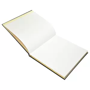 FIS Golden Book, Vinyl Cover, Laid Paper, 96 Sheets, 100 gsm With Gift Box and Gilding, Black Color, 280 x 275 mm Size - FSCLGBCW-V
