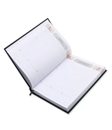 FIS 2023 Agenda Diary Arabic/English Vinyl Hard Cover, Black - FSDI75AEV23BK