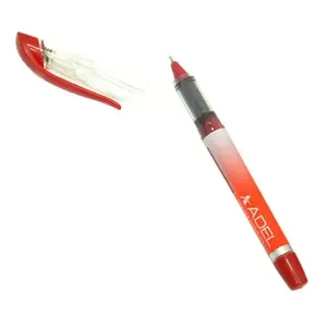 Adel Needle Point Roller Pen 0.5 mm tip, Red Color, Pack of 12 Pcs - ALBN-103021