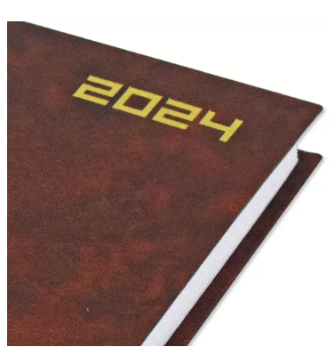 Fis 2024 A5 Diary,Vinyl, English Hard Cover Maroon -FSDI21E24MR