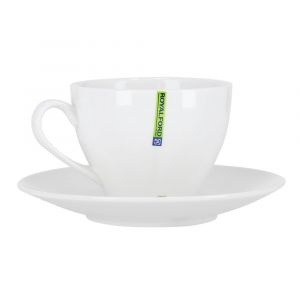 Royalford 2Pcs Cup & Saucer Set - Porcelain - White